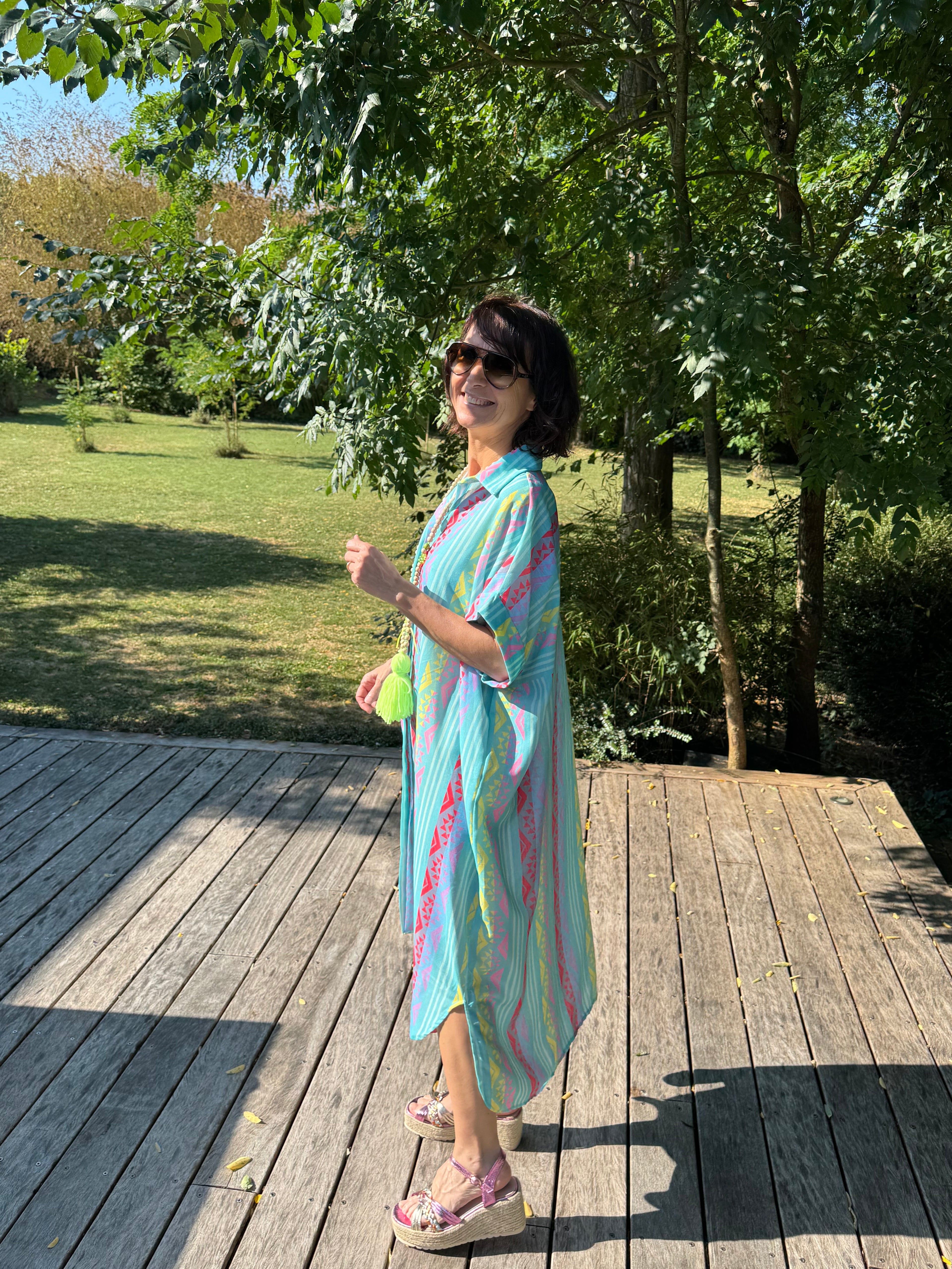 Robe Kimono Canarie Turquoise