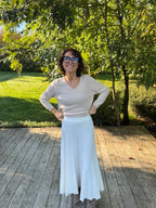 Jupe plissé maille blanche