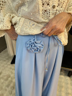 Pantalon Fleur Bleu Ciel