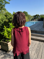 Débardeur Soleil Broche Bordeaux