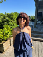 Top Dos Nu Capri Bleu Marine