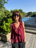 Débardeur Soleil Broche Bordeaux