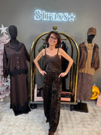 Pantalon Full Sequin Choco