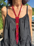 Collier Cravate Bordeaux