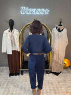 Pantalon Confort Velours Marine