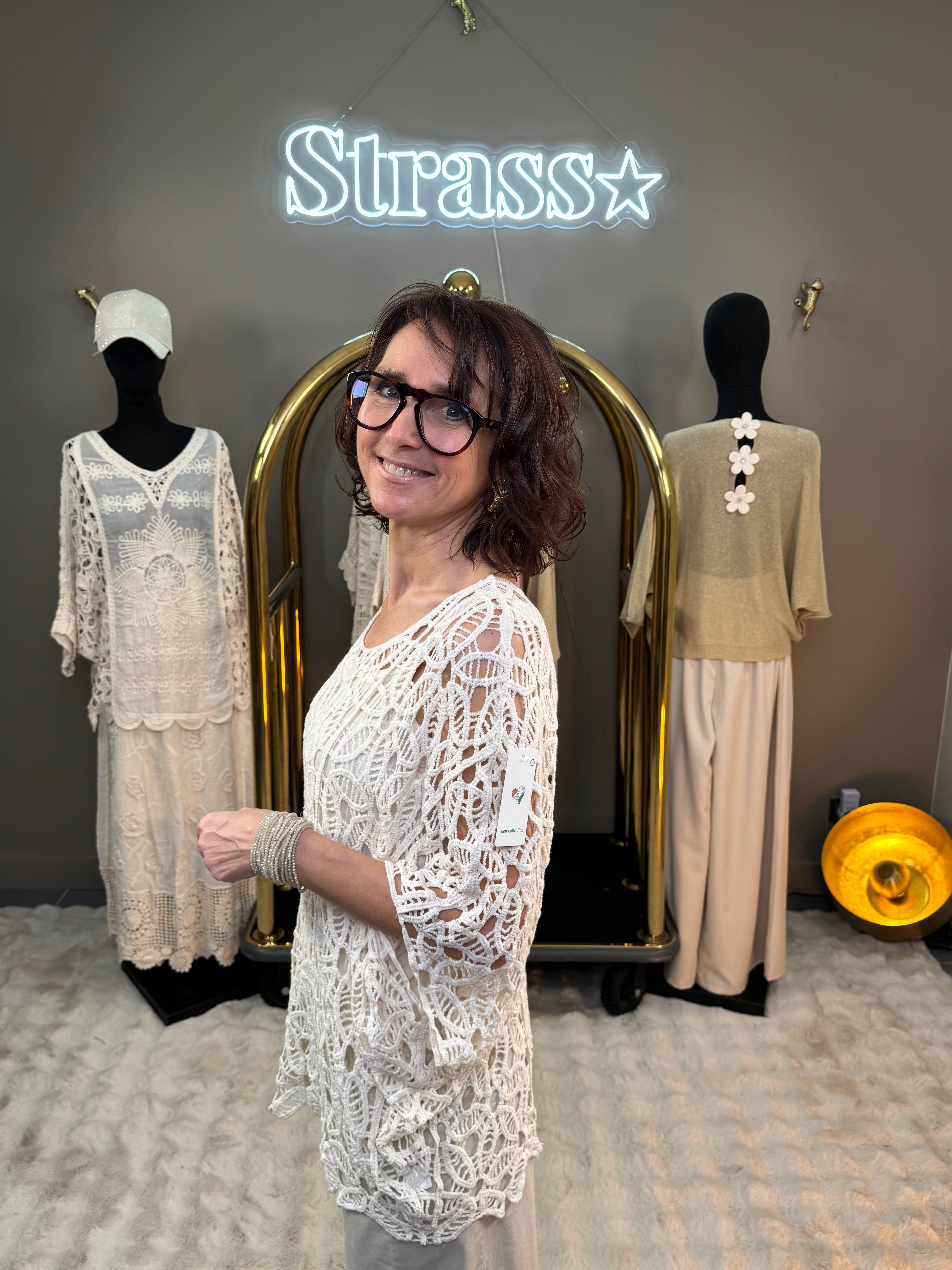 Top Crochet Irene Beige