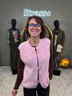 Gilet Sans Manche Brandebourg Rose