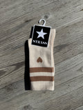 Chaussettes Bandes Cœur Beige