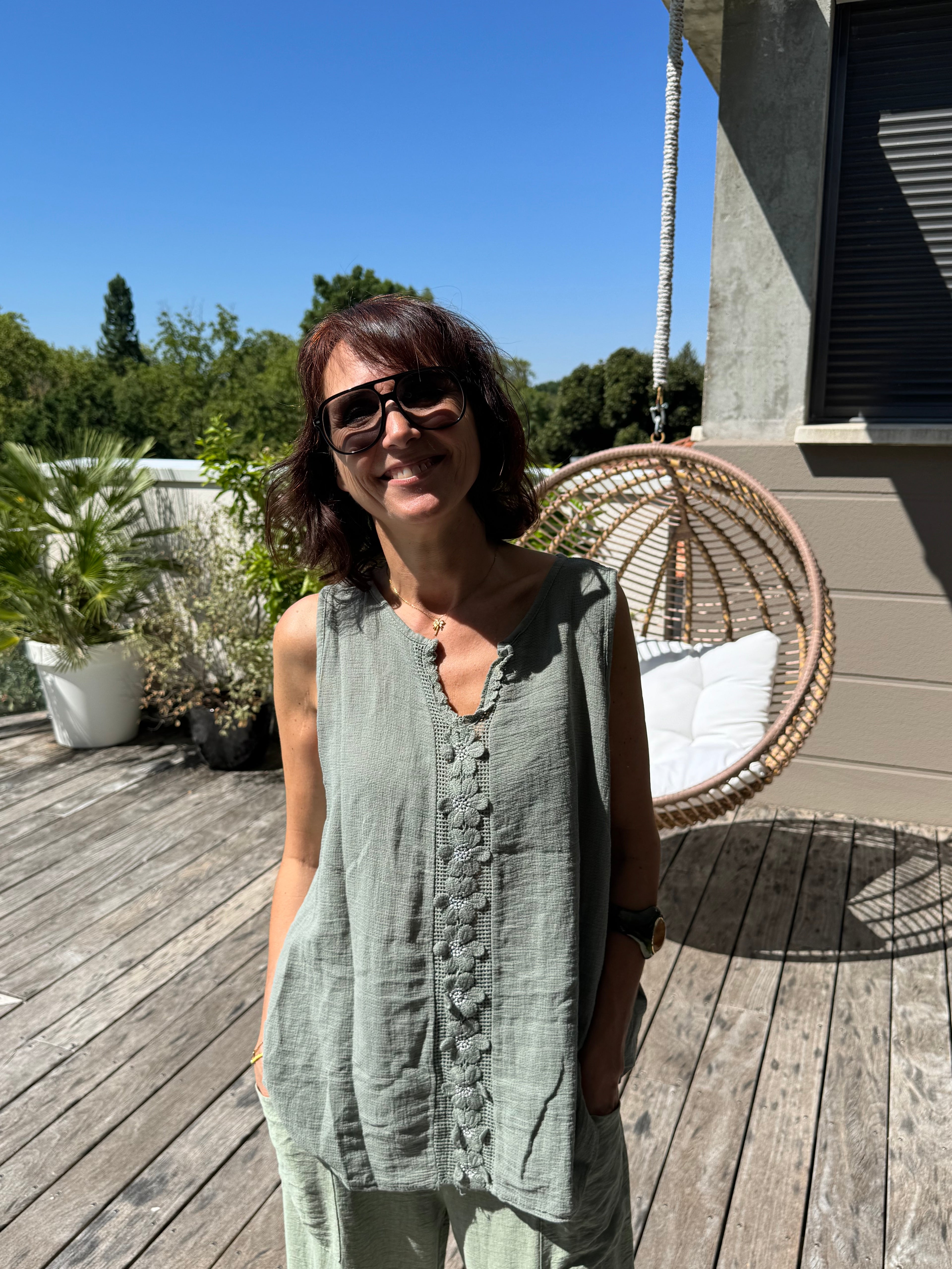 Débardeur Marguerite Kaki