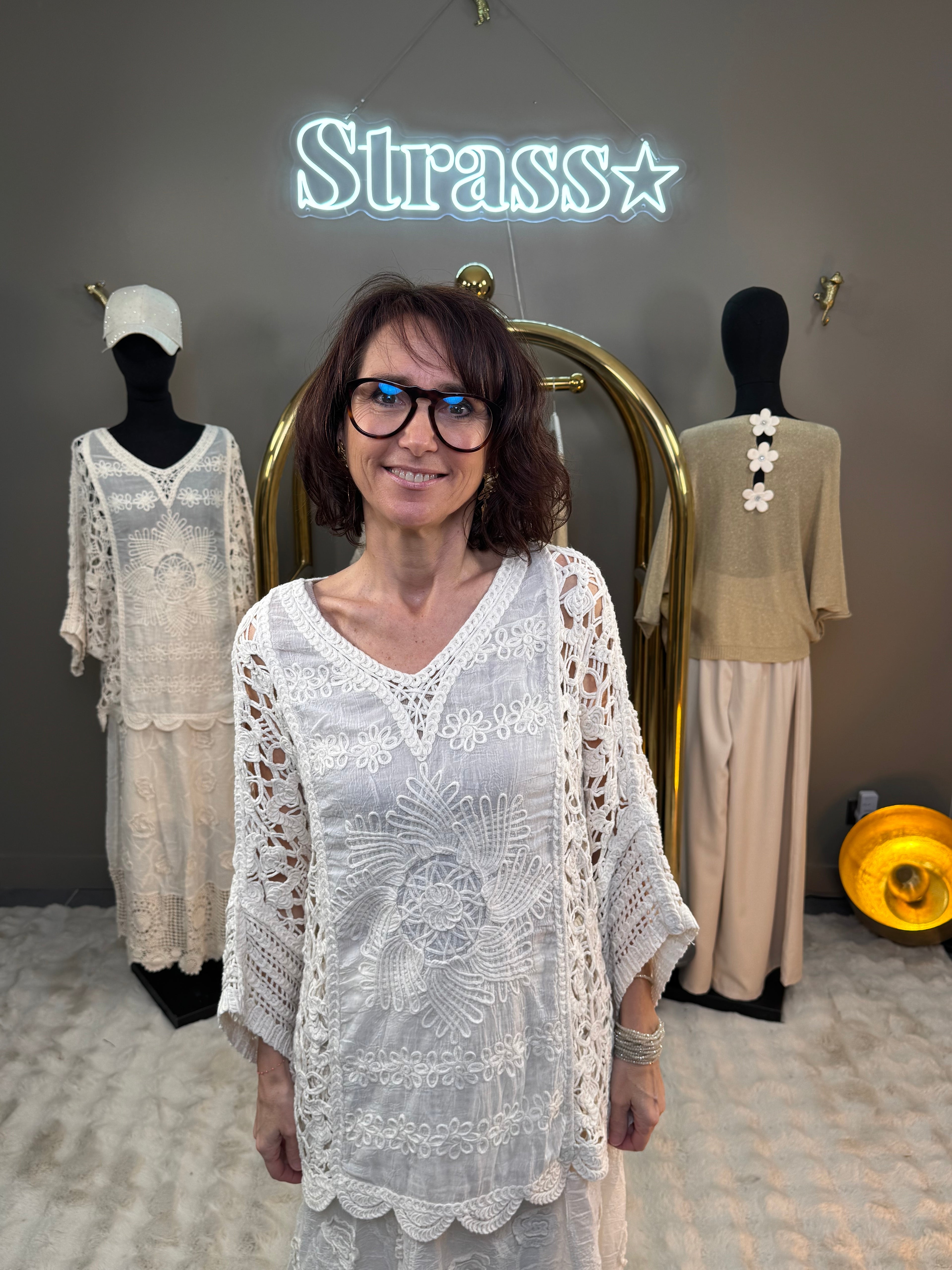 Blouse Macramé Beige