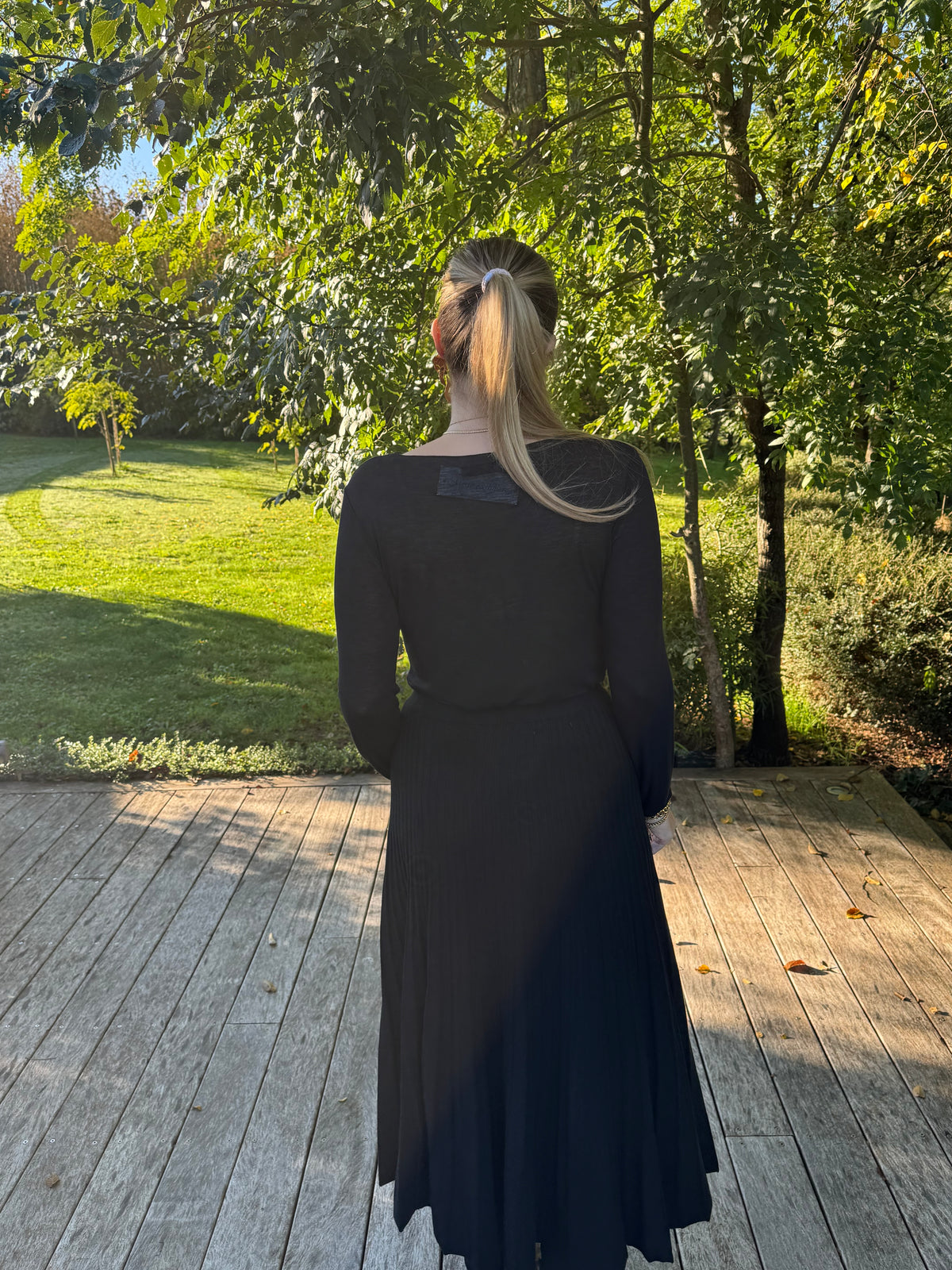 Jupe plissé maille noire
