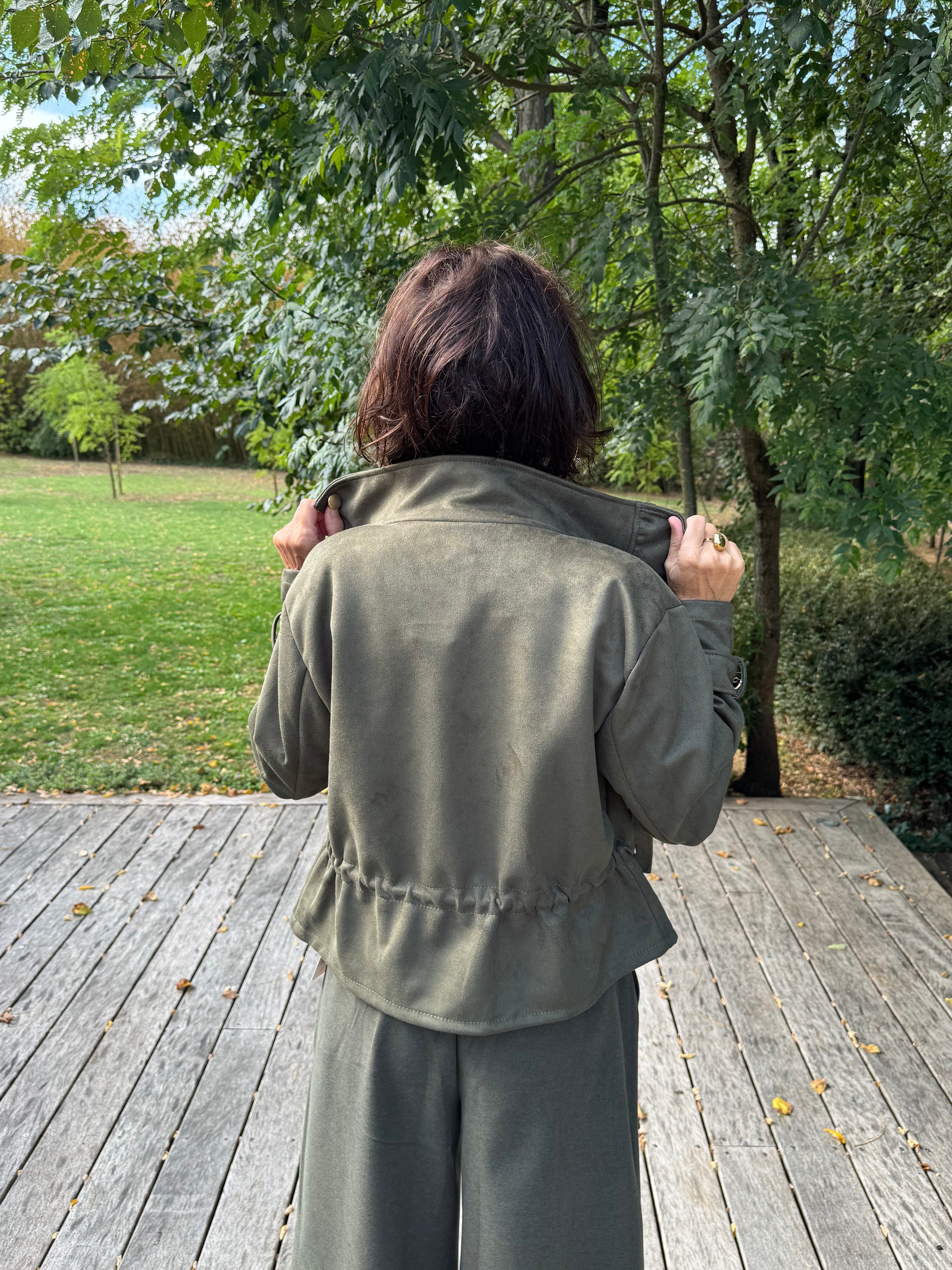 Blouson Suédine Kaki