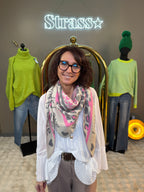 Écharpe Love Is Love Beige, rose et Gris