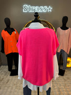 Gilet sans manche Venisia Rose Fluo Grande Taille