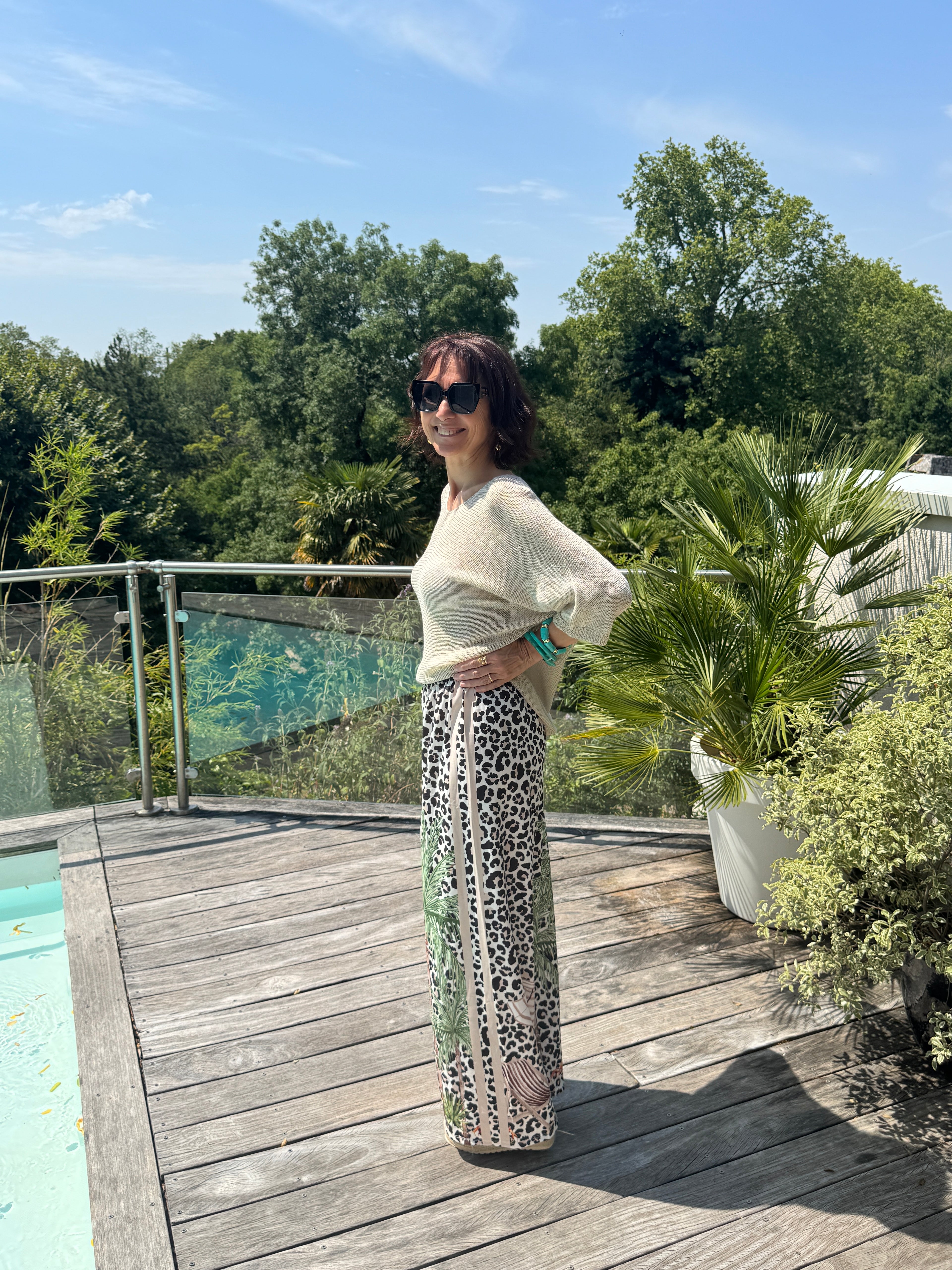 Pantalon Imprimé Léo Palmier