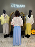 Pantalon Fleur Bleu Ciel