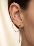 Boucle d’oreille Bague Oreille Chaînette Croix