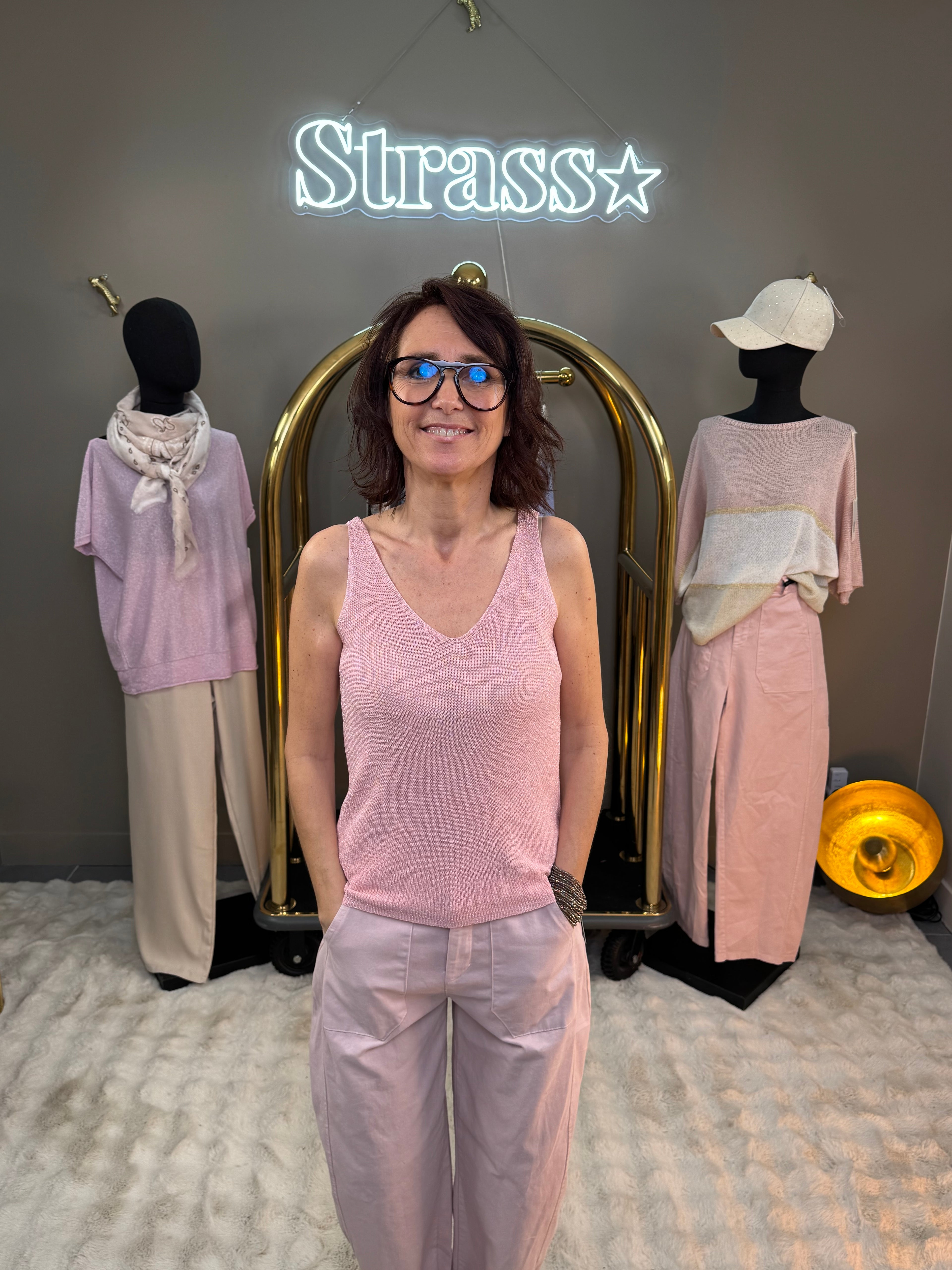 Débardeur Lamé Rose