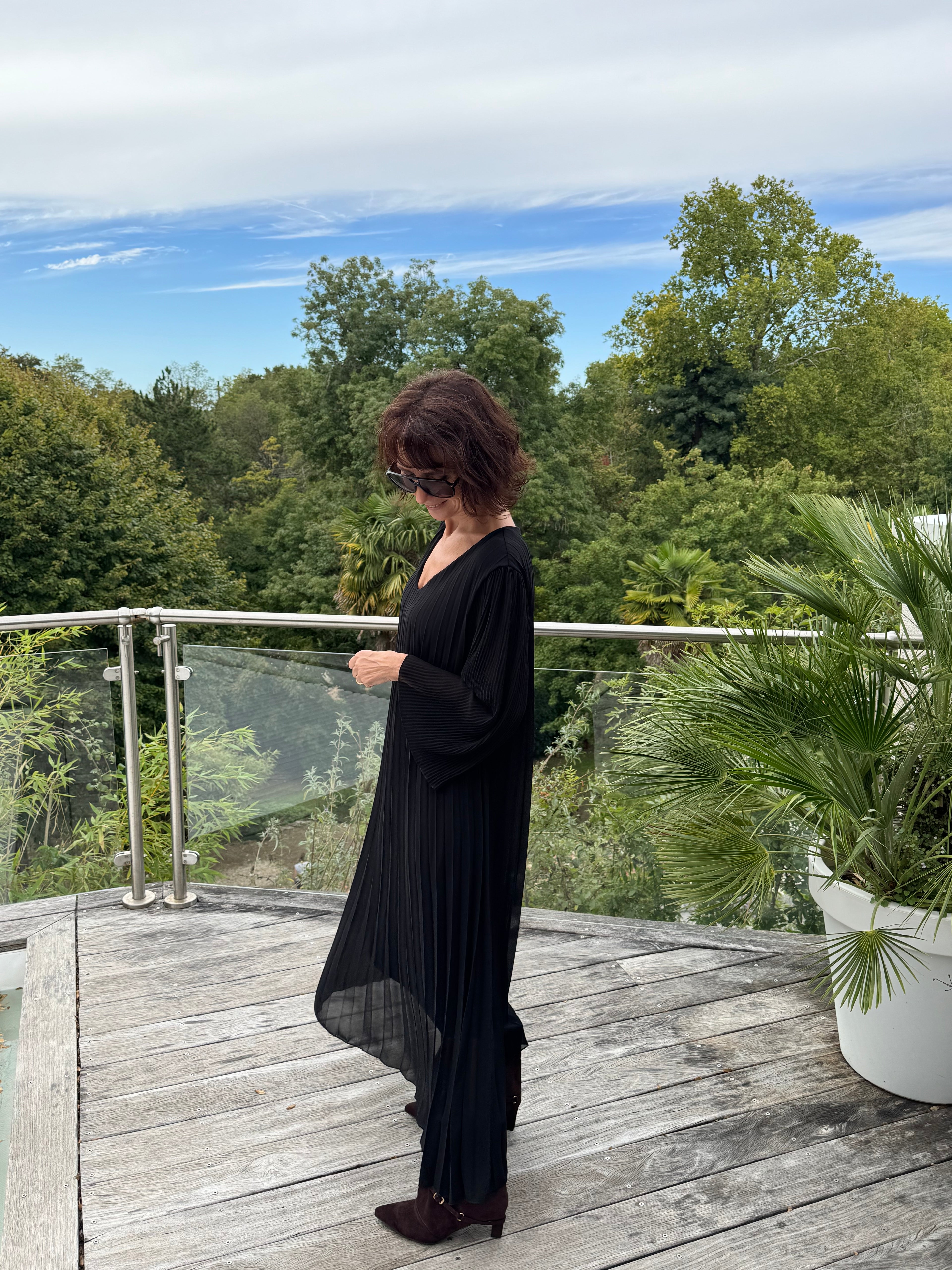 Robe Plissée Divina Noire