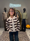 Pull Cravate beige et Choco