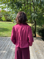 Blouson Suédine Bordeaux