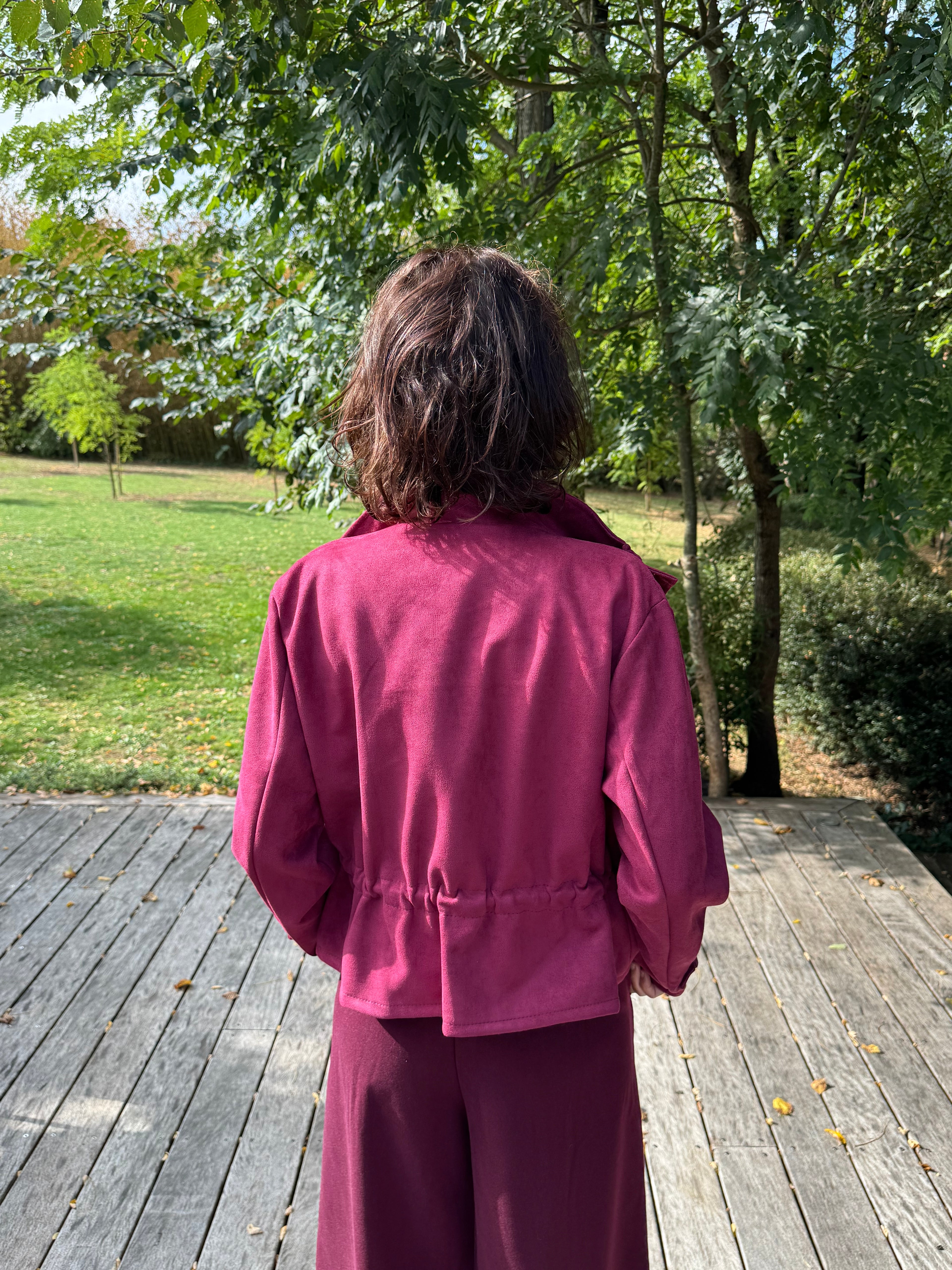 Blouson Suédine Bordeaux