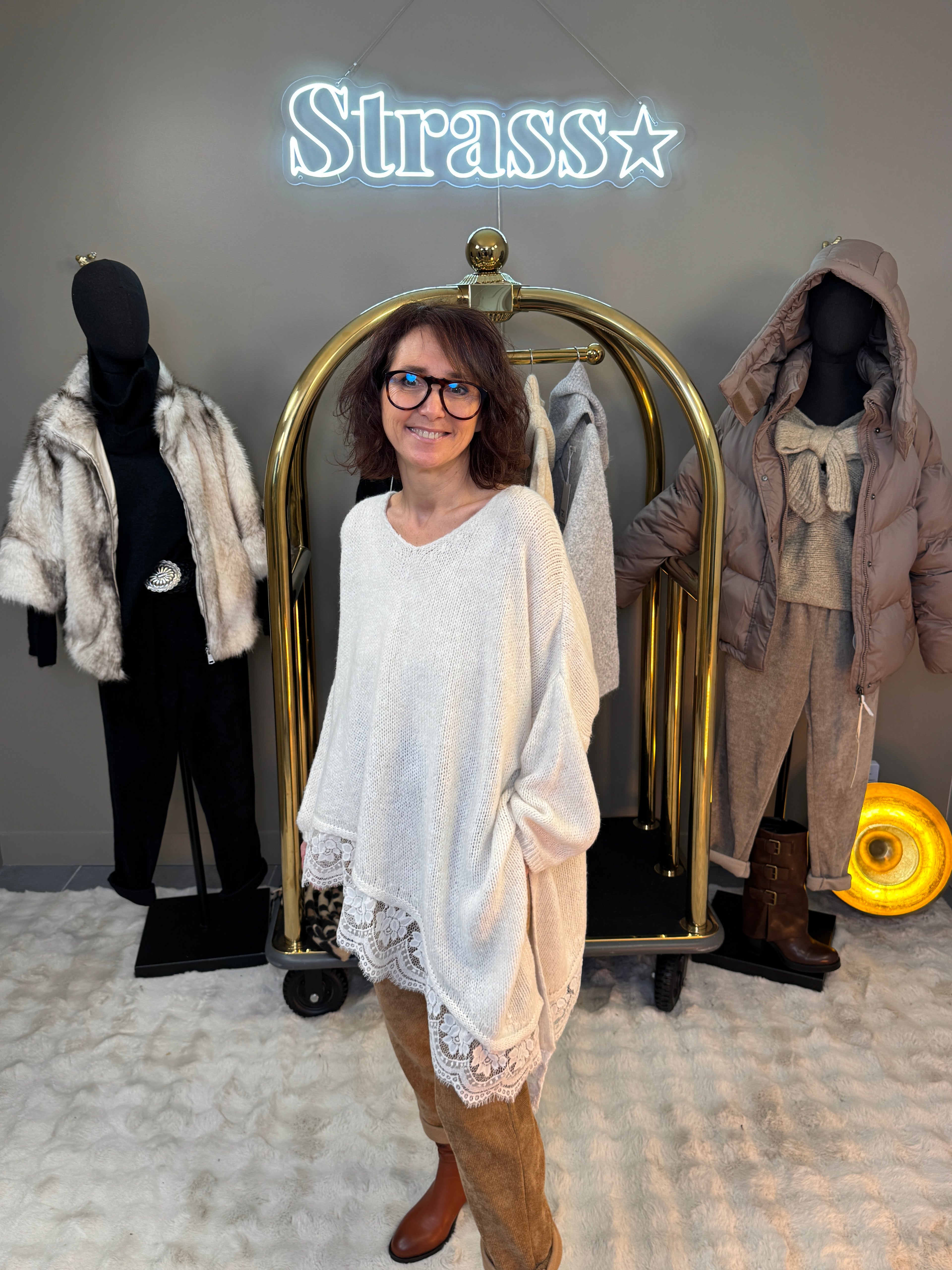 Pull Martine Ecrue Grande Taille