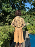 Pantalon 3/4 cargo simili camel
