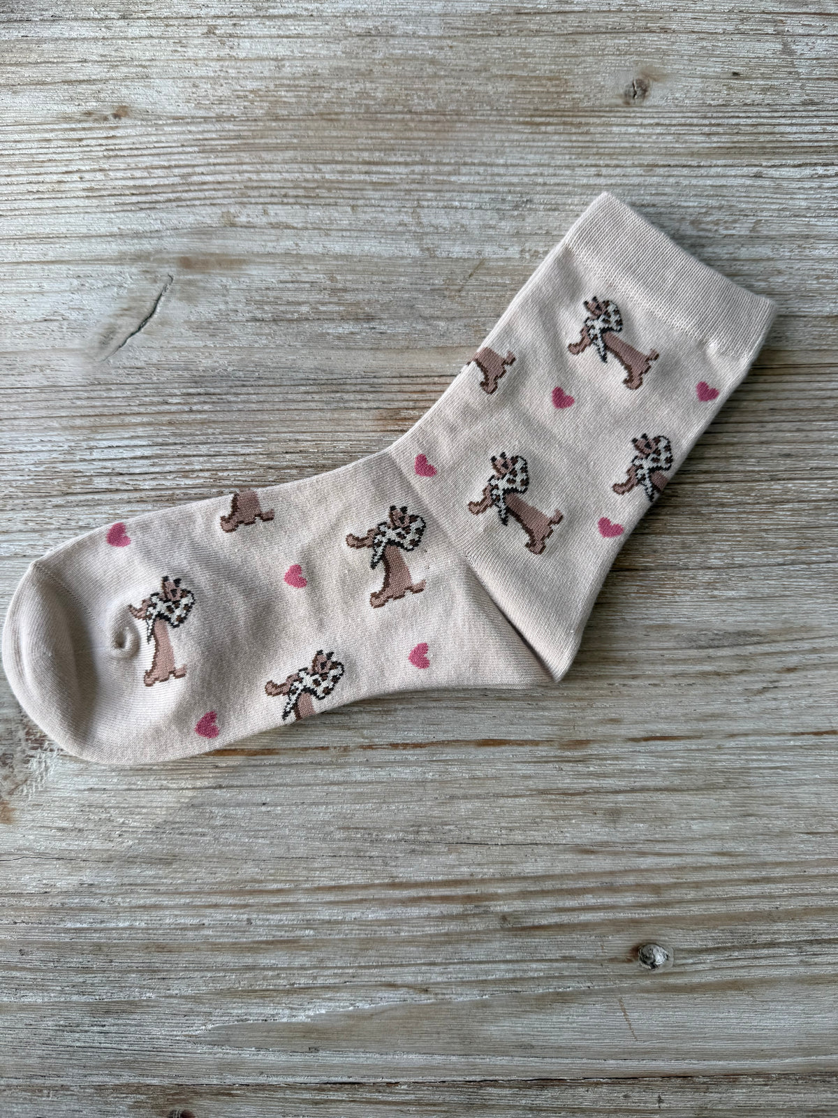 Chaussettes Teckel Beige
