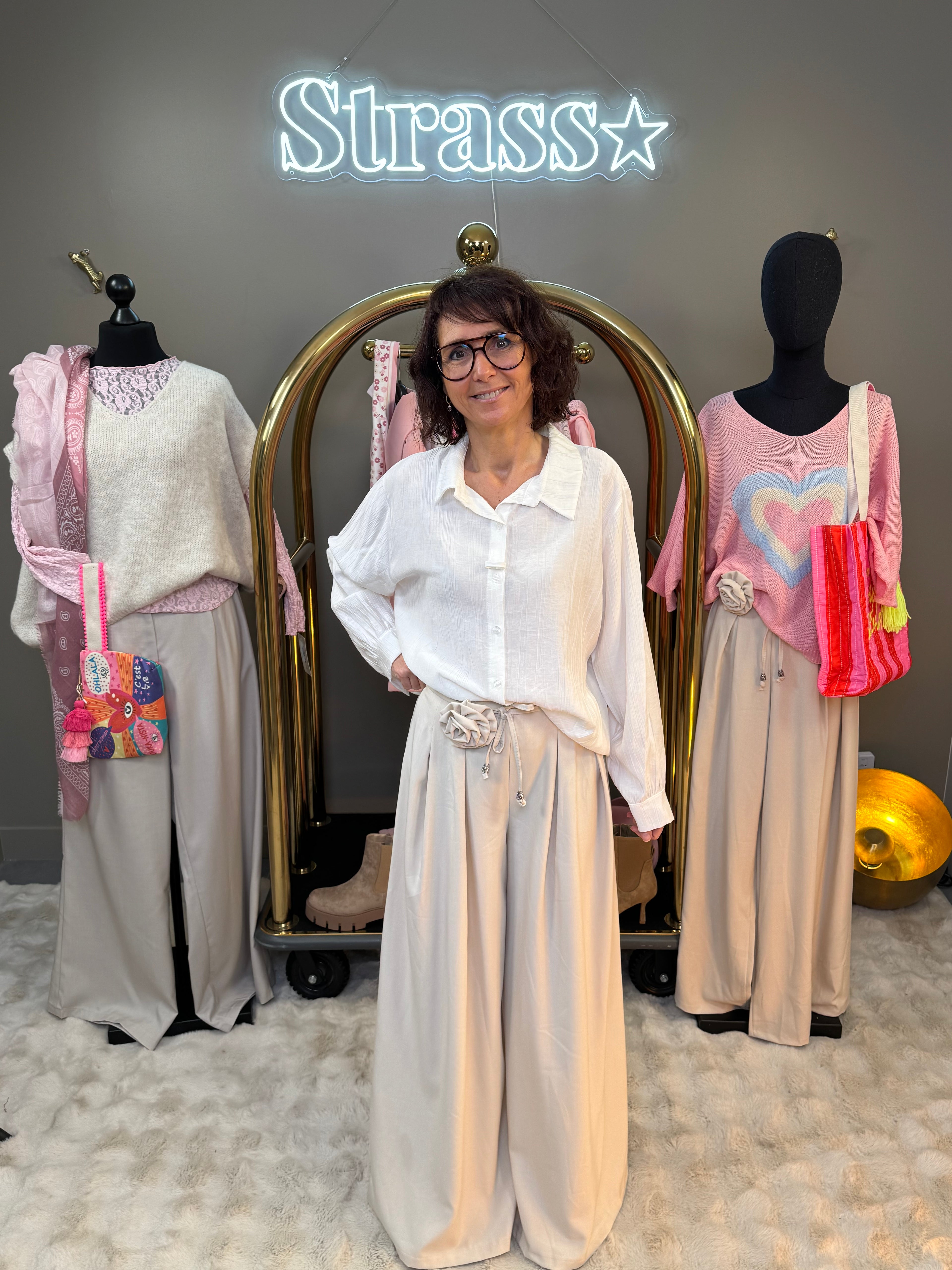 Pantalon Fleur Beige