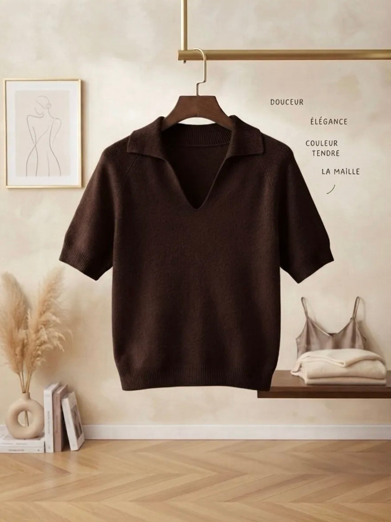 Pull Polo Manches Courtes Choco
