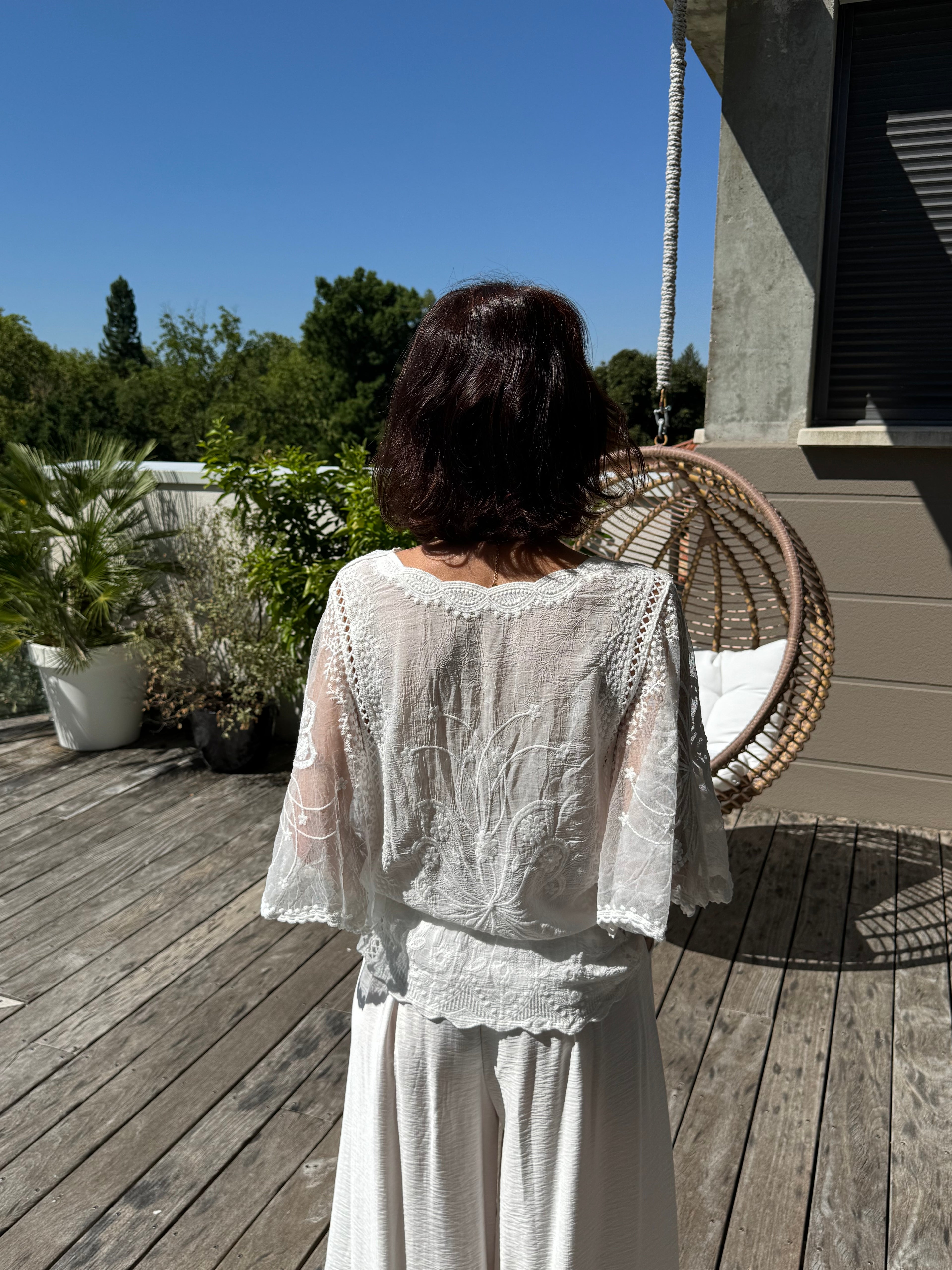 Blouse Papillon Blanc