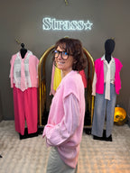 Gilet Mohair Sans Manche Rose Pale