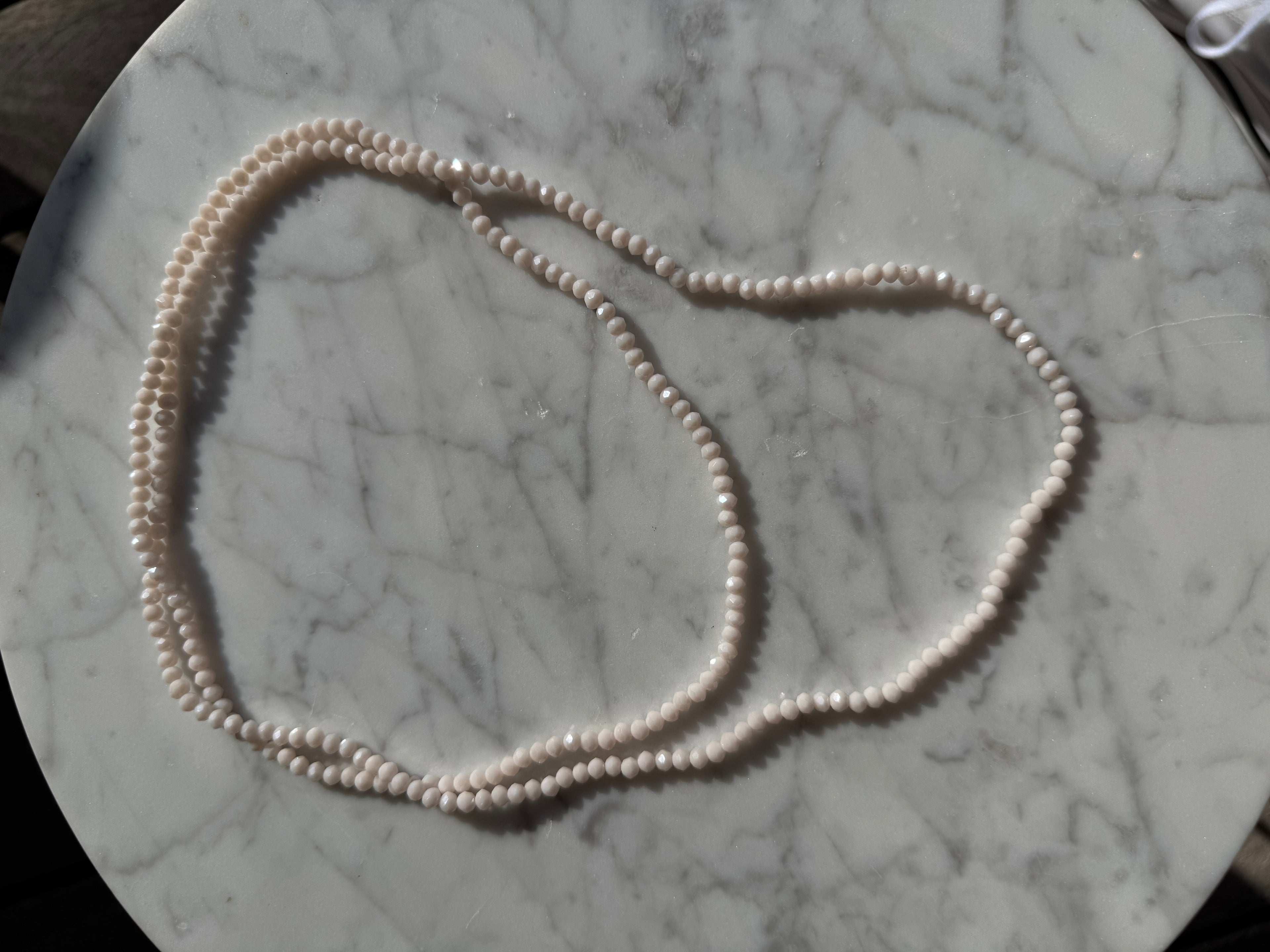Bracelet - Collier cristal Beige Rosé