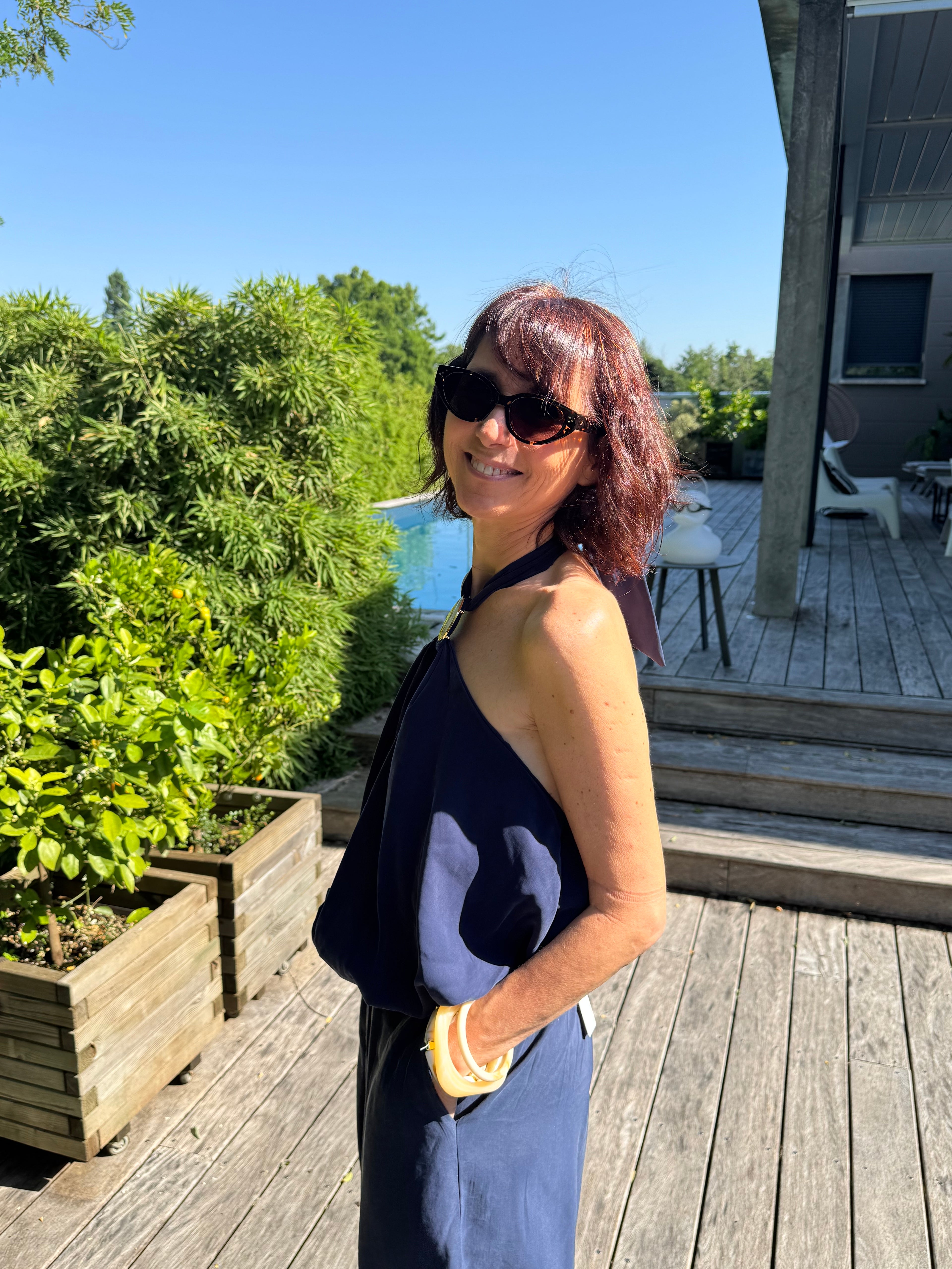 Top Dos Nu Capri Bleu Marine