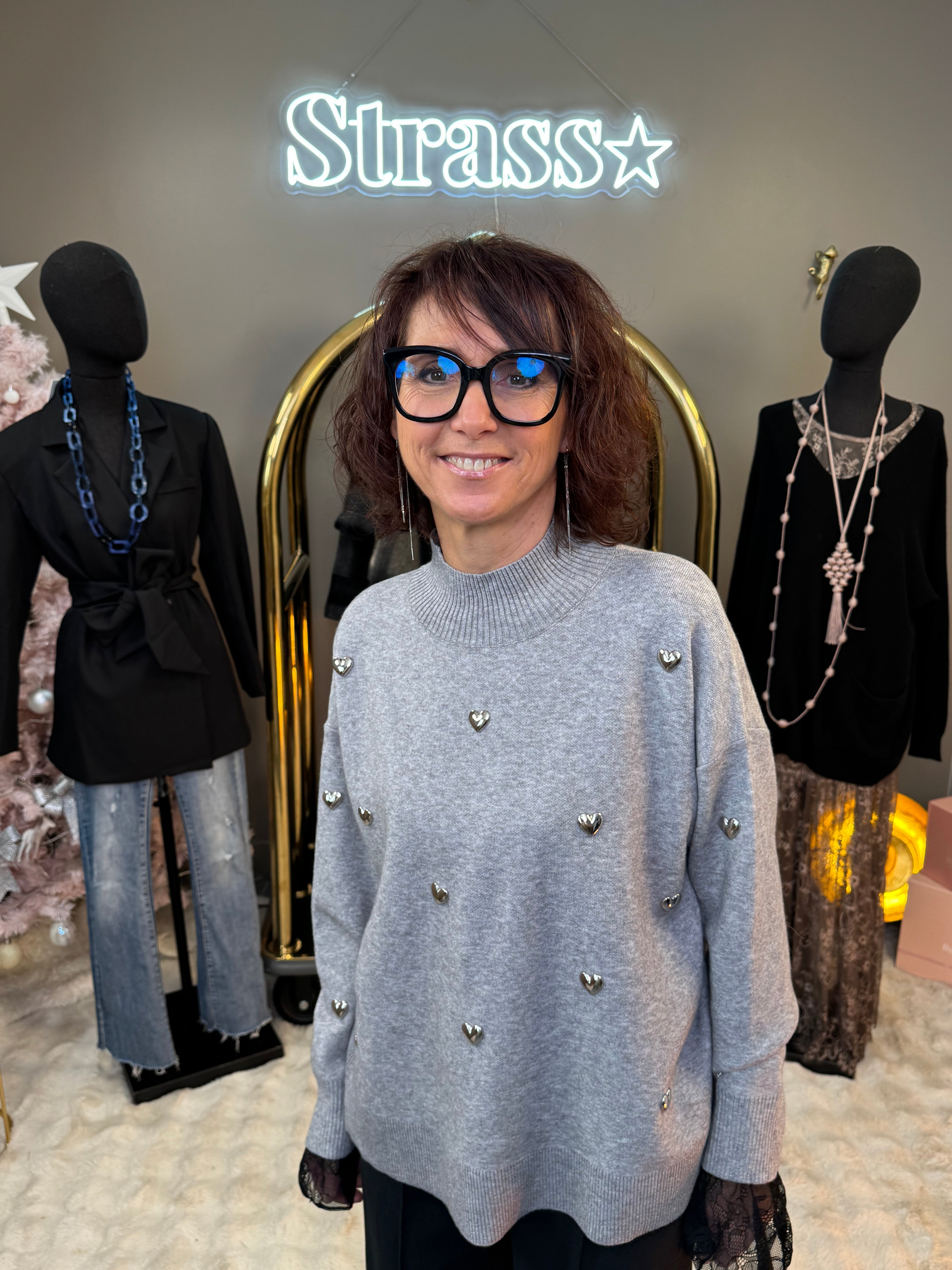 Pull Cœur Cœur Gris