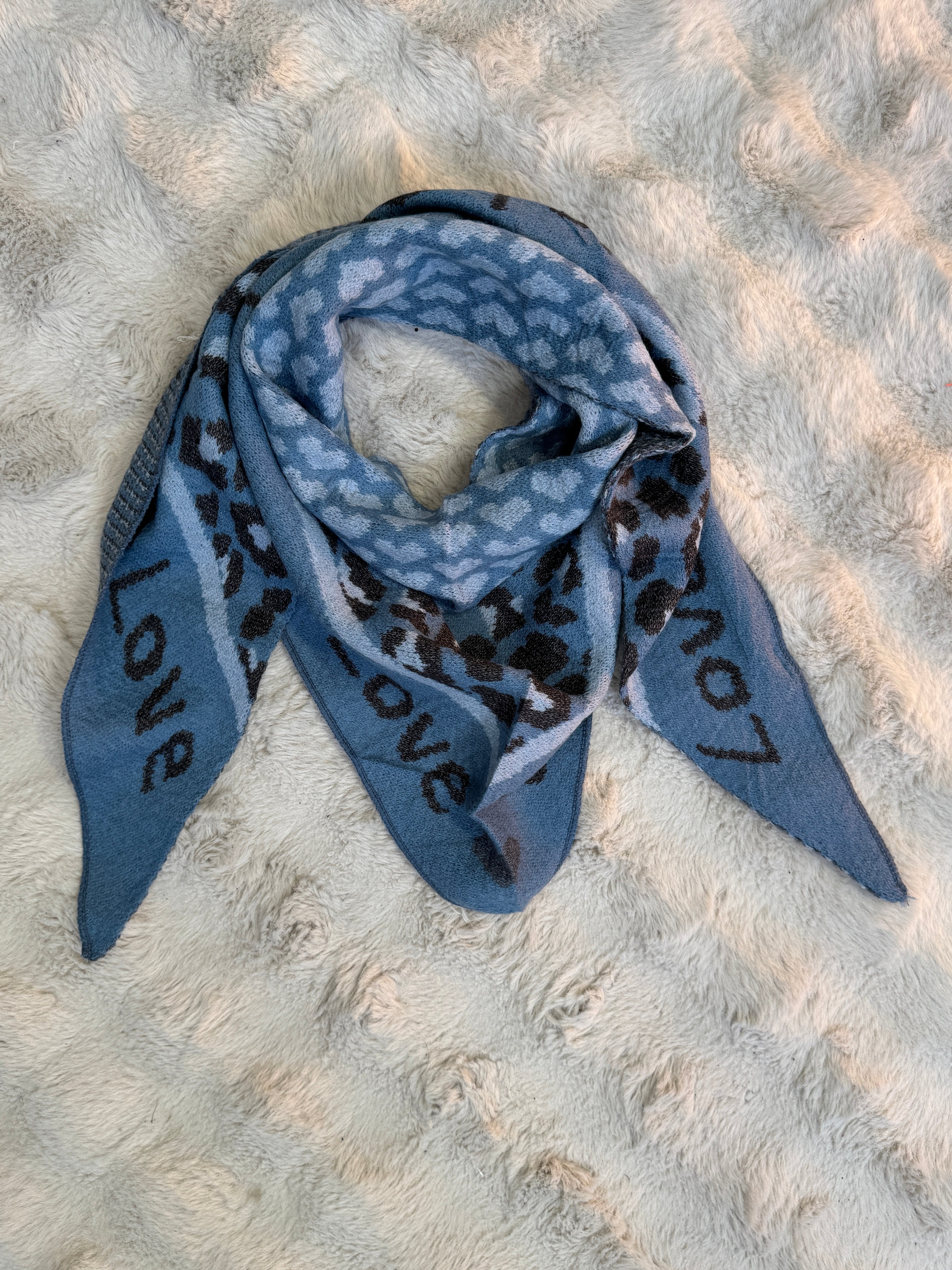 Écharpe Love Is Love Bleu Jean