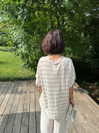 T Shirt Navy Amour Beige