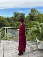 Robe Plissée Divina Bordeaux
