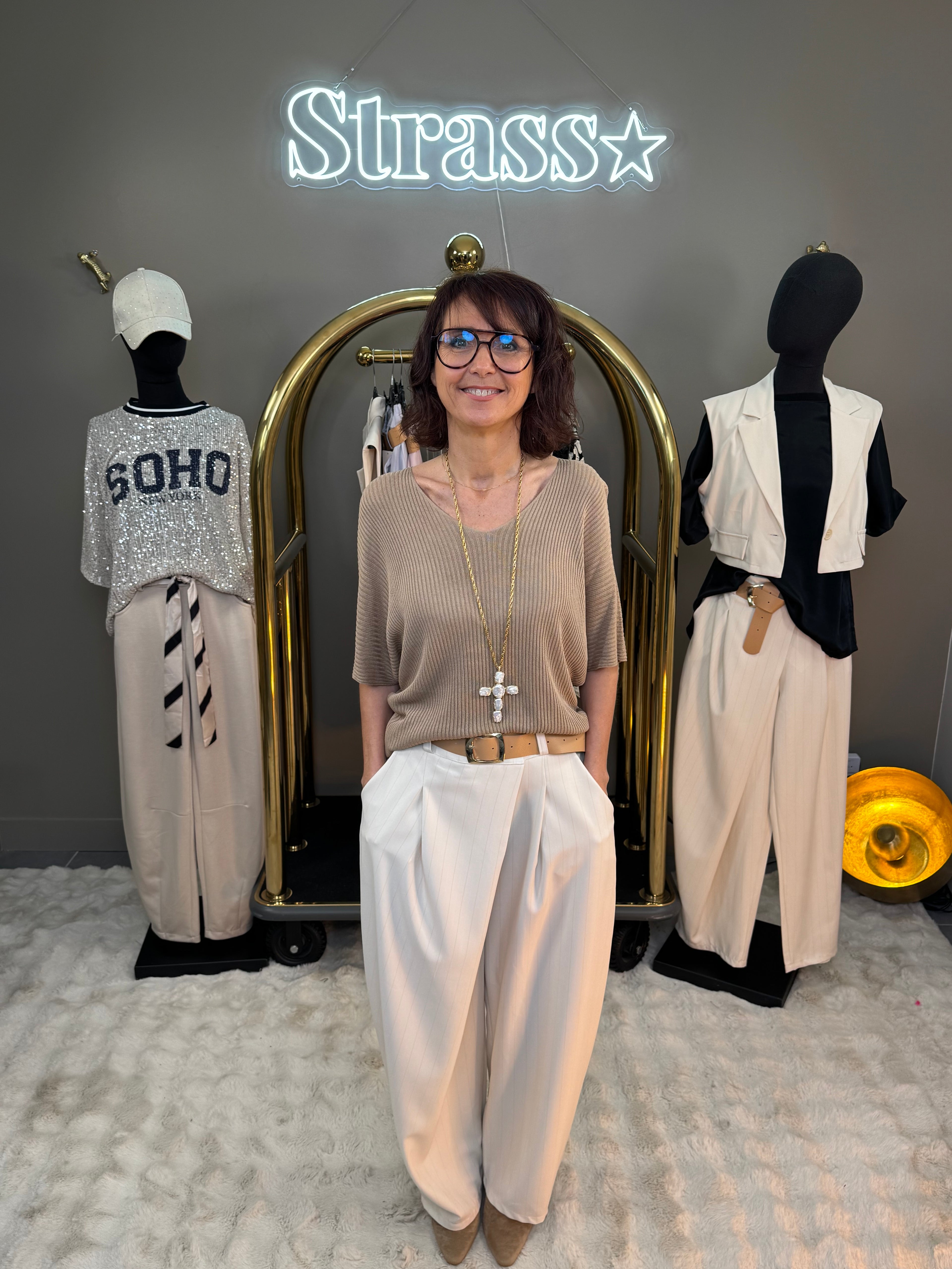 Pantalon croisé Tristan Beige