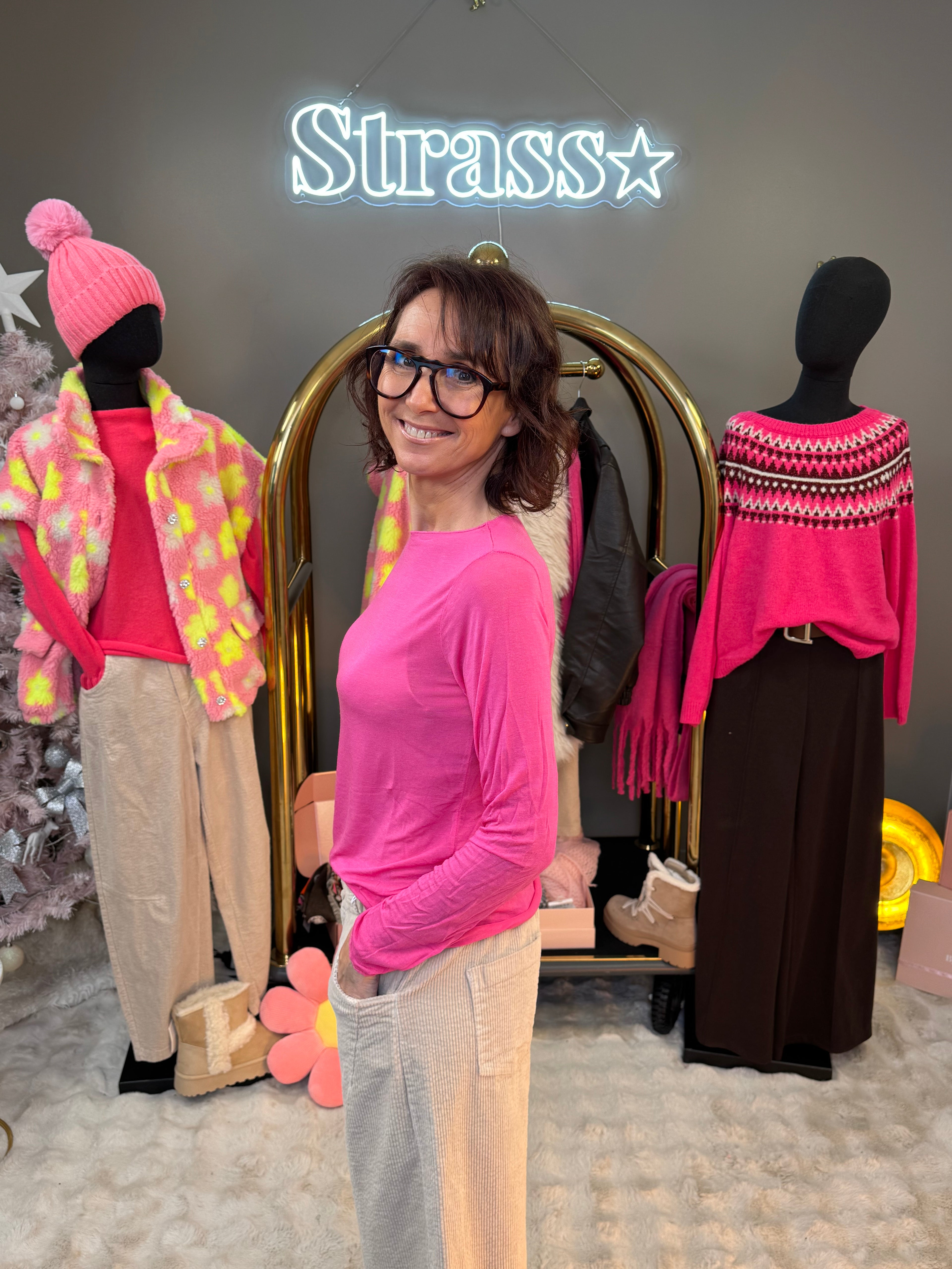 Sous Pull Cachemire Fuschia