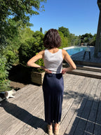 Jupe Satin Bleu marine