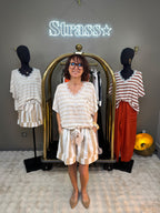 Short Rayé Beige