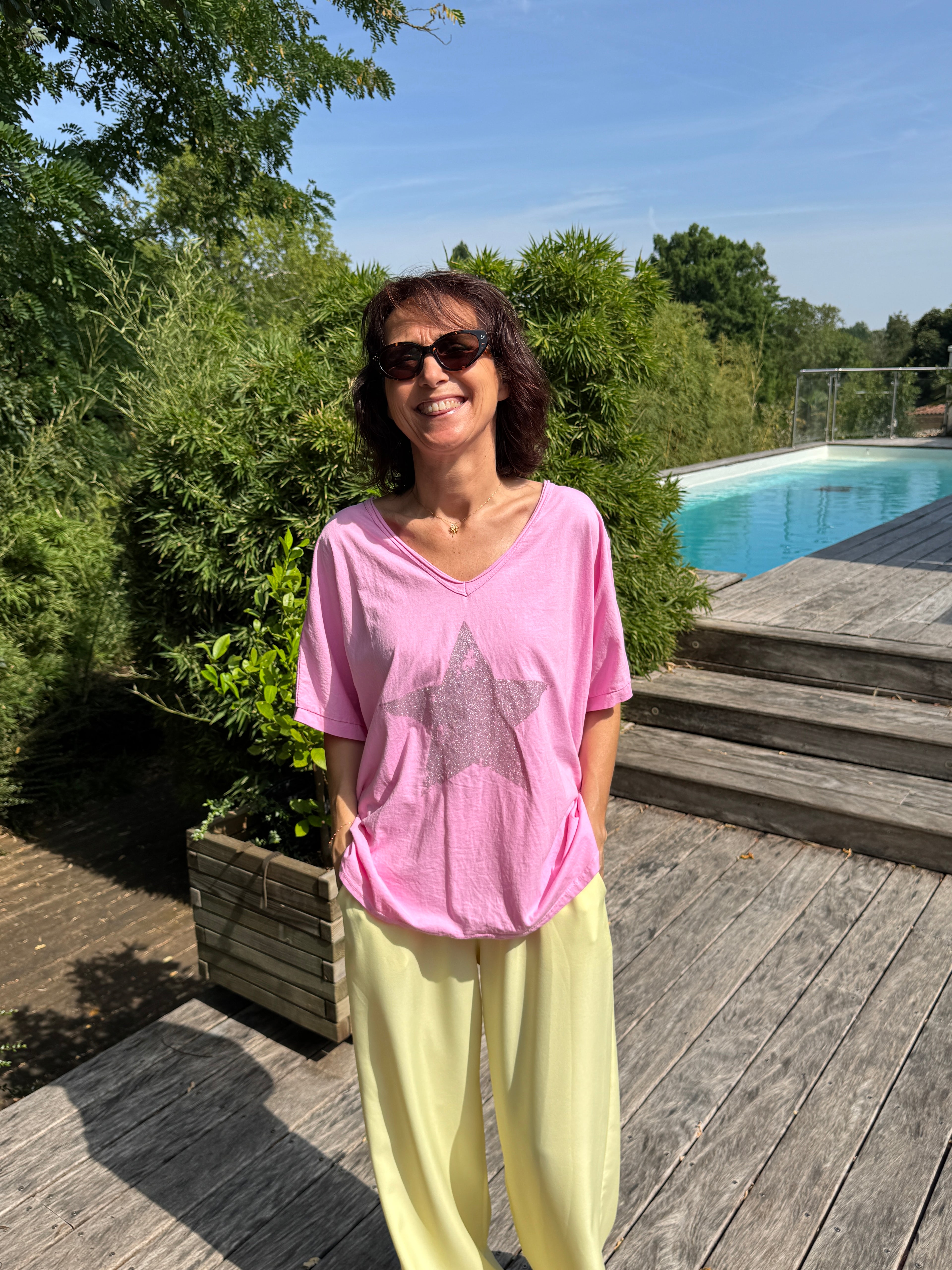 T-Shirt Etoile Rose