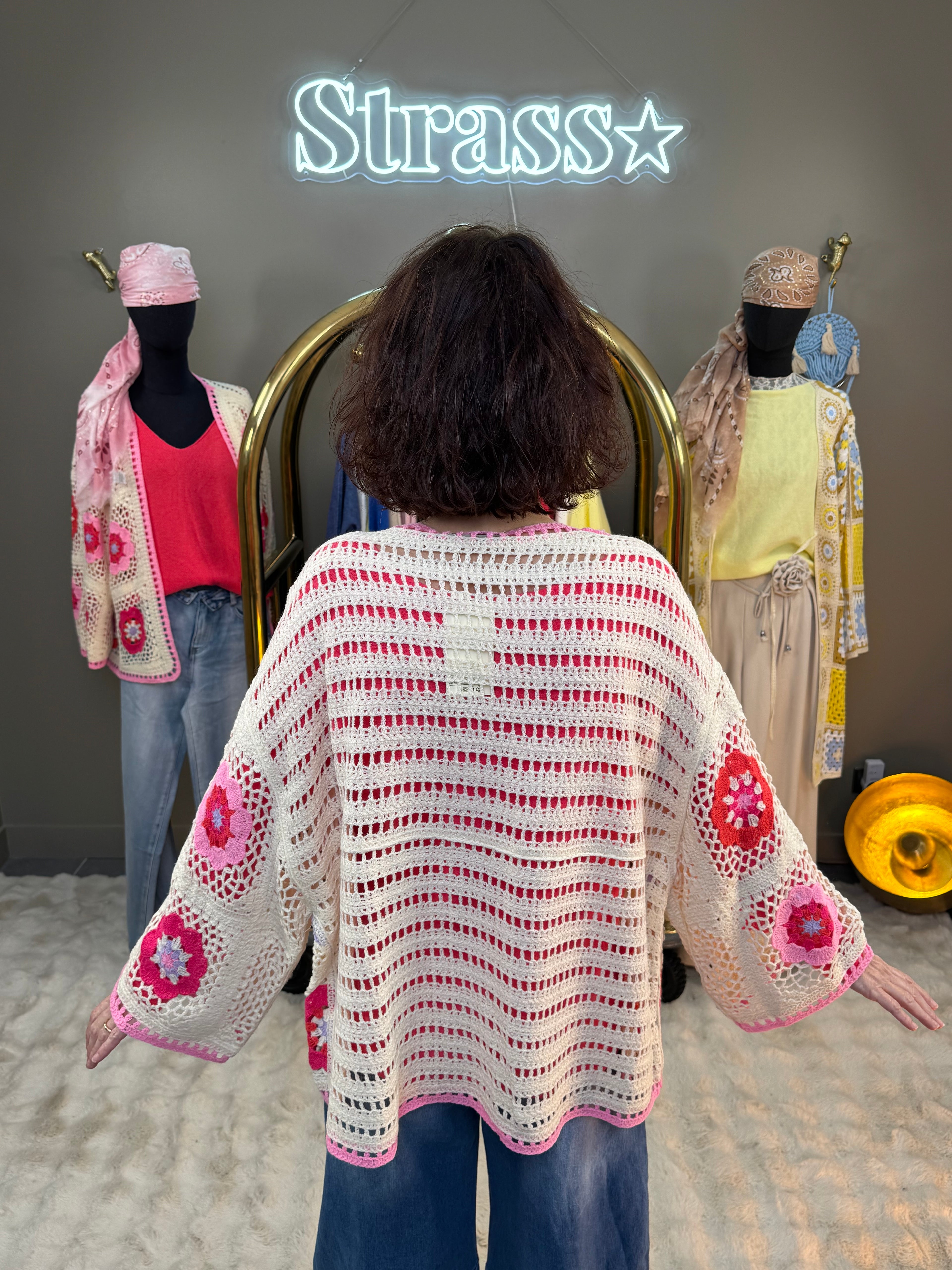 Gilet Crochet Flower Rose