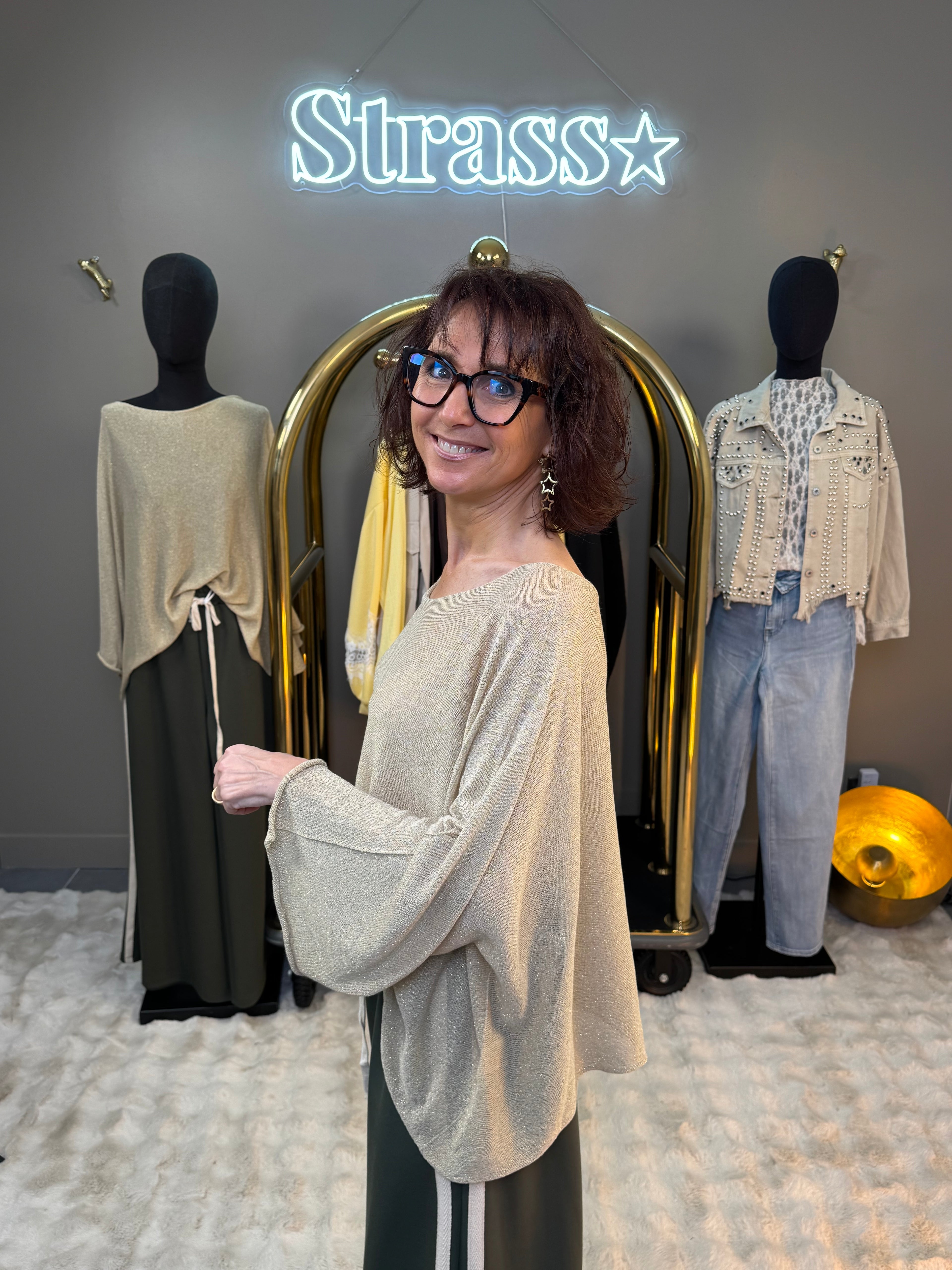 Pull Lamé Pépite doré