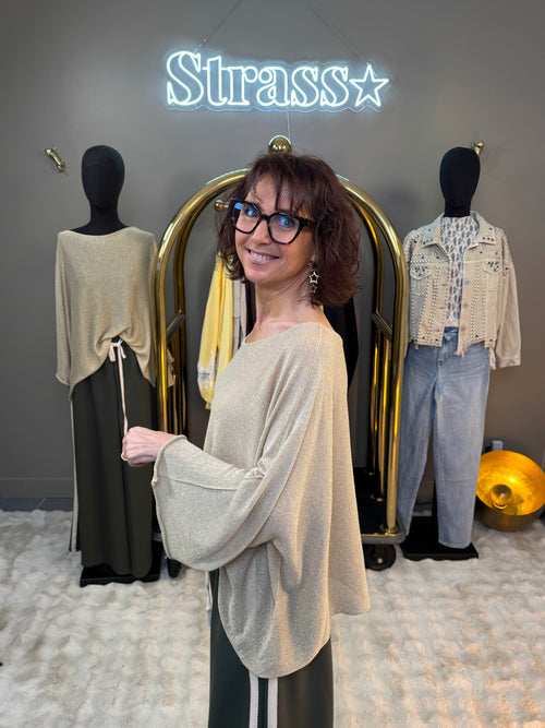 Pull Lamé Pépite doré