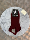Chaussettes Coeur Strass Bordeaux