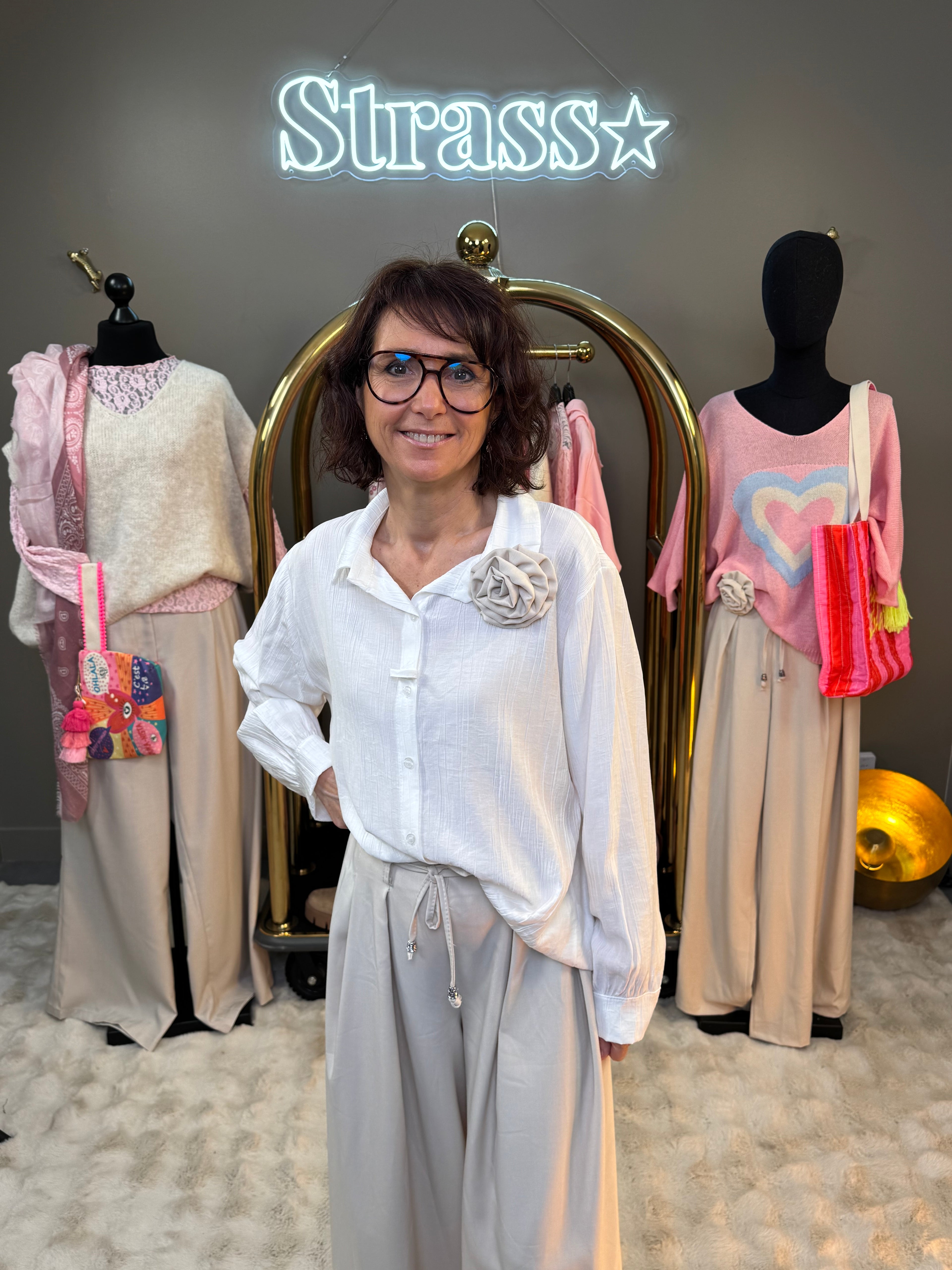 Pantalon Fleur Beige