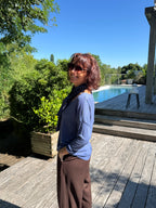 Pull + écharpe Léo Bleu marine